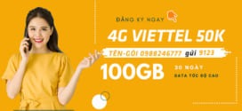 Cách đăng ký gói 4G Viettel 50k 1 tháng 100GB data miễn phí
