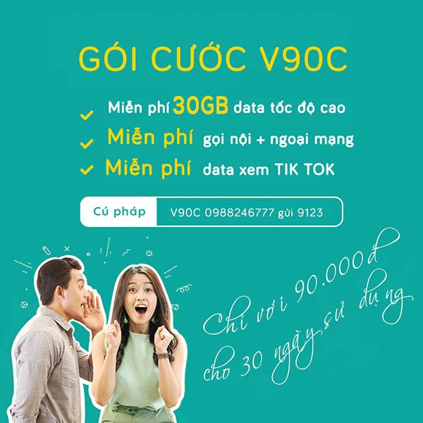 Cách đăng ký gói cước V90C Viettel miễn phí data và gọi thoại 
