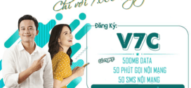 Đăng ký gói V7C Viettel có ngay 500MB data, 50p gọi và 50SMS