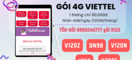Cách đăng ký gói cước 4G Viettel 4GB/ngày (120GB/tháng) chỉ với 90K