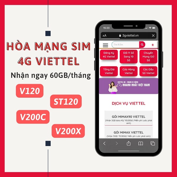 Đăng Ký Sim 4G Viettel 60Gb/Tháng (2GB/ngày) dùng 4G thả ga 30 Ngày