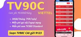 Đăng ký gói TV90C Viettel 90K có ngay 30GB data, Free gọi nội/ngoại mạng