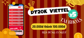 Đăng ký gói cước DT20K Viettel đổi 20K lấy 100K sử dụng gọi, nhắn tin