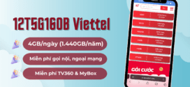 Gói cước 12T5G160B Viettel nhận 1440GB/năm, miễn phí gọi và tiện ích